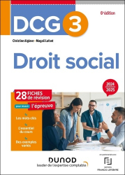 La couverture et les autres extraits de DCG 3 Fiches Droit social 2024-2025