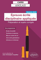 La couverture et les autres extraits de Epreuve écrite disciplinaire appliquée - Edition 2025