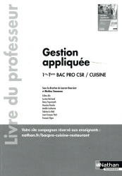 La couverture et les autres extraits de Gestion appliquee 1re/Tle Bac Pro Cuisine