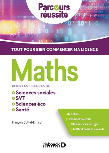 Maths Pour Les Licences De Sciences éco Sciences Sociales Svt Santé Tout Pour Bien 3868