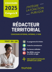 La couverture et les autres extraits de Rédacteur territorial, Rédacteur principal 2025