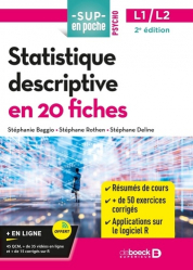 La couverture et les autres extraits de Statistique descriptive en 20 fiches