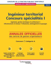 Annales corrigées - Ingénieur territorial spécialités 1 2023