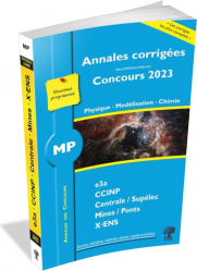Annales corrigées 2023 de Physique - Modélisation - Chimie MP