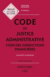 Vous recherchez les livres à venir en Codes juridiques, Code de justice administrative - Code des juridictions financières - 2025