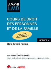 Cours de droit des personnes et de la famille 2024-2025