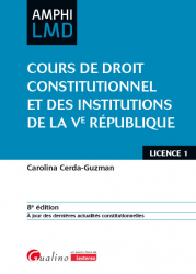 A paraitre de la Editions gualino : Livres à paraitre de l'éditeur, Cours de droit constitutionnel et institutions de la Ve République