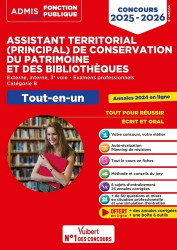 Vous recherchez les livres à venir en Droit public, Concours Assistant territorial et Assistant principal de conservation du patrimoine et des bibliothèques Catégorie B 2025-2026