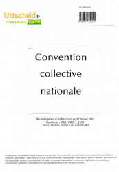 En promotion de la Editions uttscheid : Promotions de l'éditeur, Convention collective nationale Architecte 2016 + Grille de Salaire