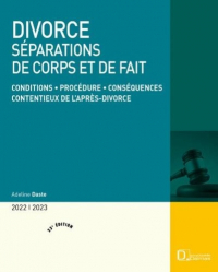 Divorce. Séparations de corps et de fait, Edition 2019-2020