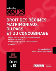 A paraitre de la Editions lgdj : Livres à paraitre de l'éditeur, Droit des régimes matrimoniaux, du PACS et du concubinage