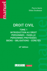 A paraitre chez Livres à paraitre de la collection MANUELS - publications de l'universite de provence, Droit civil - Tome 1