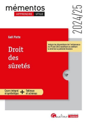 A paraitre chez Livres à paraitre de la collection Mémentos - dalloz, Droit des sûretés 2024-2025