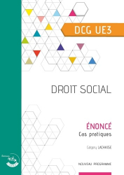 DCG UE3 - Droit social - Edition 2023-2024