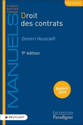 A paraitre chez Livres à paraitre de la collection Paradigme. Manuels - bruylant, Droit des contrats - 2025