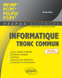 Informatique tronc commun MP, PC, PSI, PT