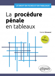 A paraitre chez Livres à paraitre de la collection Le Droit en fiches et en table - ellipses, La procédure pénale en tableaux