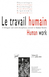 Le travail humain Volume 85 N° 3, septembre 2022