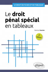 A paraitre chez Livres à paraitre de la collection Le Droit en fiches et en table - ellipses, Le droit pénal spécial en tableaux