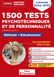 1500 tests psychotechniques et de personnalité Catégorie 2024-2025