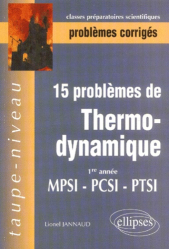 15 problèmes de thermodynamique 1ère année MPSI PCSI PTSI
