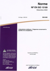Norme NF EN ISO 15189 Laboratoires médicaux
