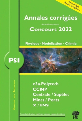 PSI Physique - Modélisation - Chimie 