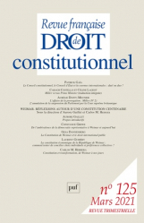 Revue française de Droit constitutionnel n°125, mars 2021