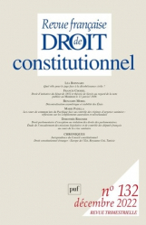 Revue française de Droit constitutionnel N° 132, décembre 2022