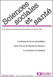 Sciences Sociales et Santé N° 4/2014
