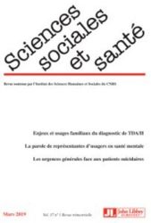 Sciences Sociales et Santé Volume 37 N° 1, juillet 2019 : Enjeux et usages familiaux du diagnostic de TDA/H