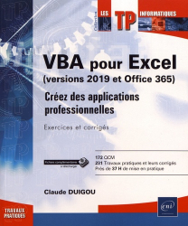 VBA pour Excel (version 2019 et Office 365)